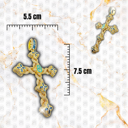 Croce Benedetta Gold Blue - COLGANTE
