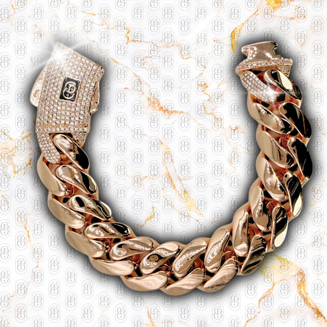 Royal Cuban Link - BRAZALETE ROSE GOLD 18 mm