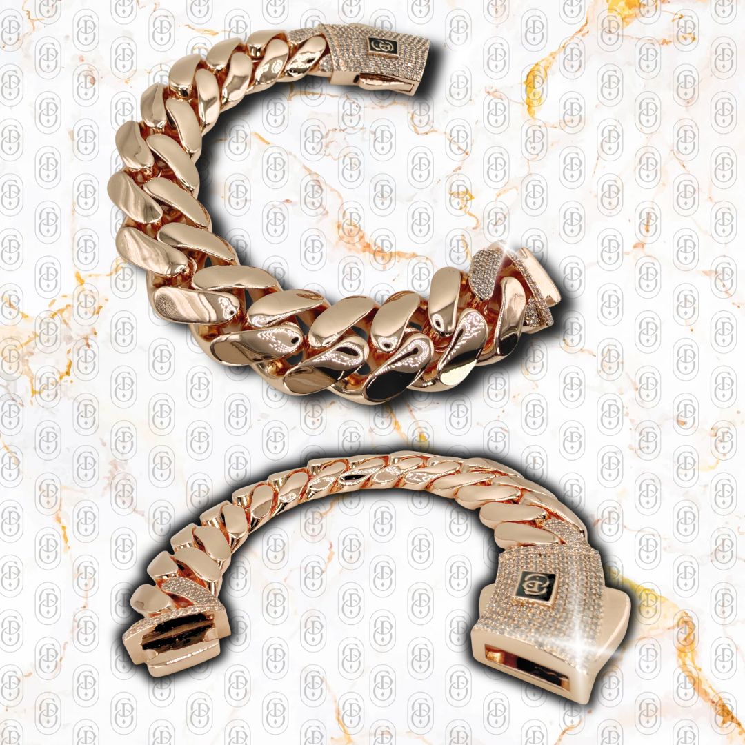 Royal Cuban Link - BRAZALETE ROSE GOLD 18 mm