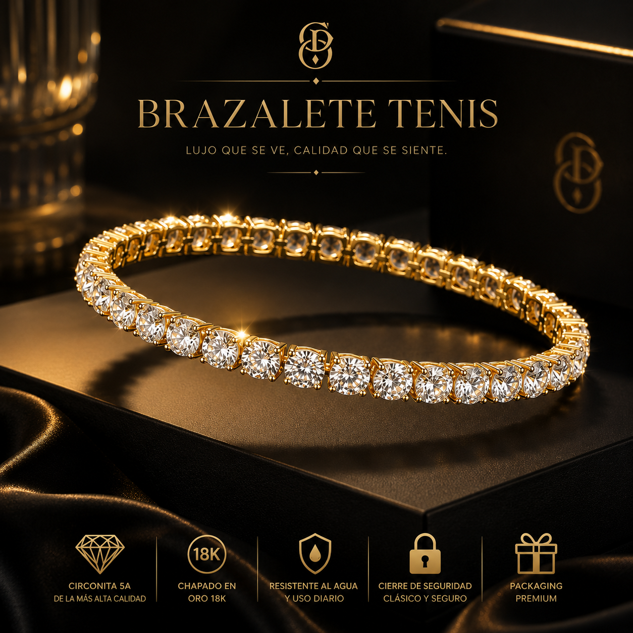 Tenis - BRAZALETE GOLD 3mm / 5mm