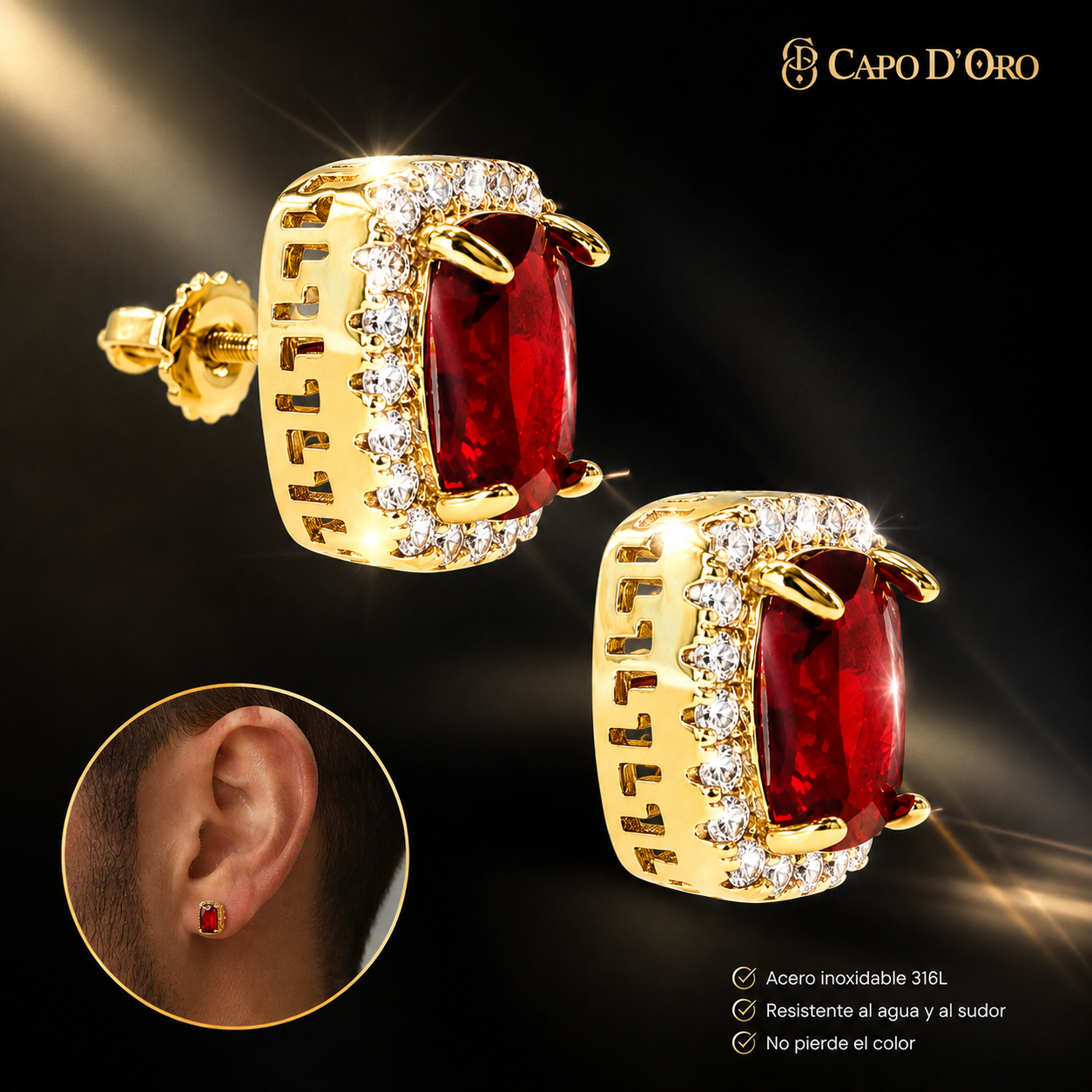 Cubic Rubi - PENDIENTES GOLD