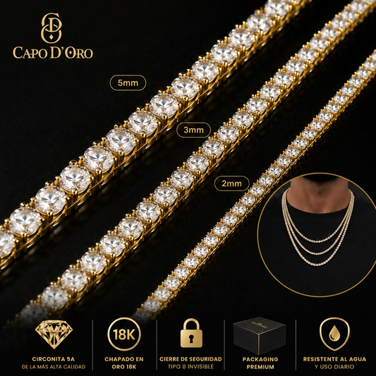 Tenis - CADENA GOLD 2mm/3mm / 5mm