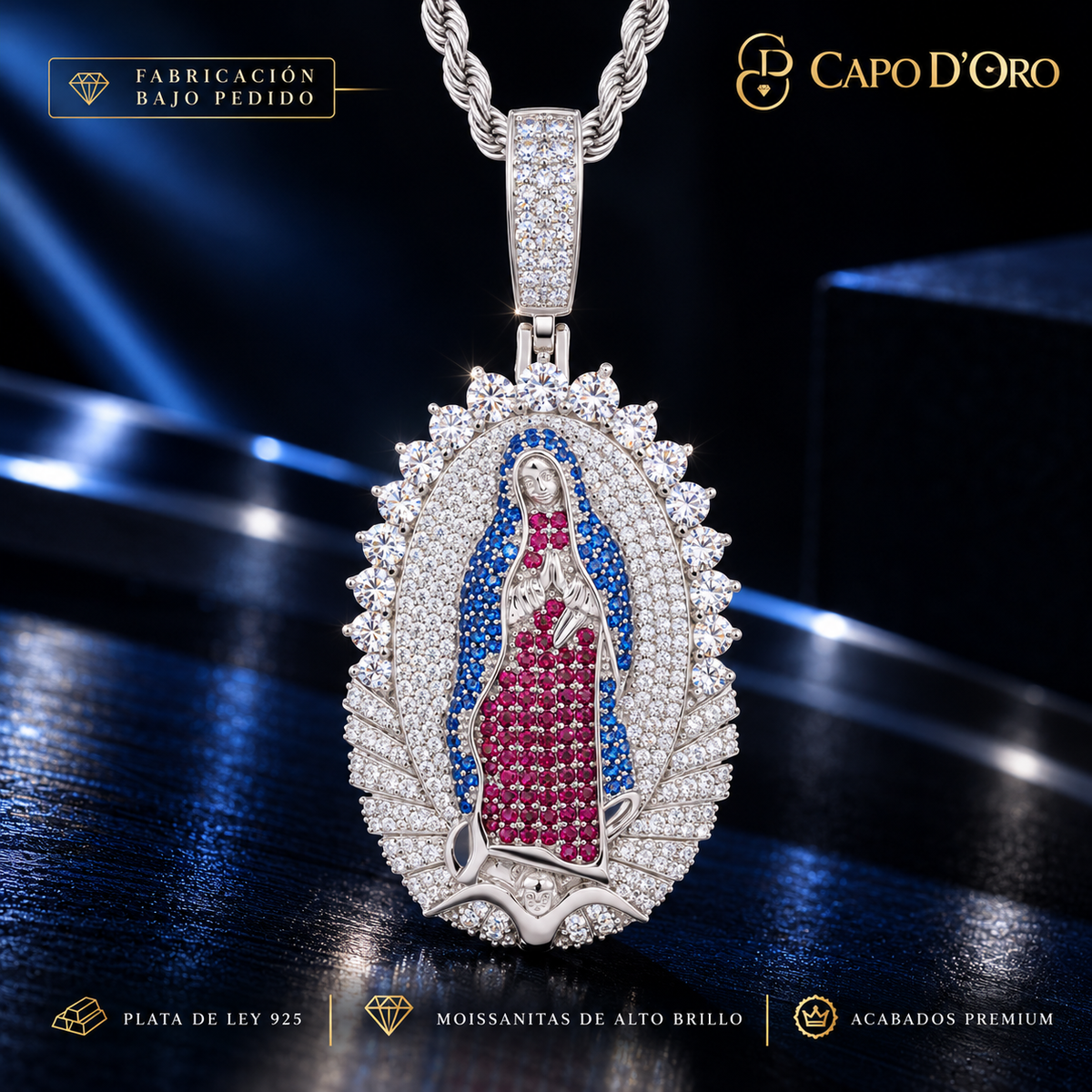 Madonna Celestiale Royal — COLGANTE (Fabricación bajo pedido)