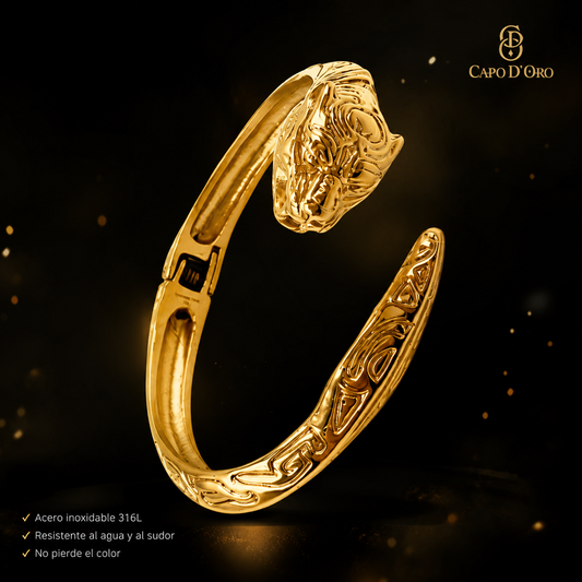 Leone Imperiale · Brazalete Sólido Chapada en Oro 18K