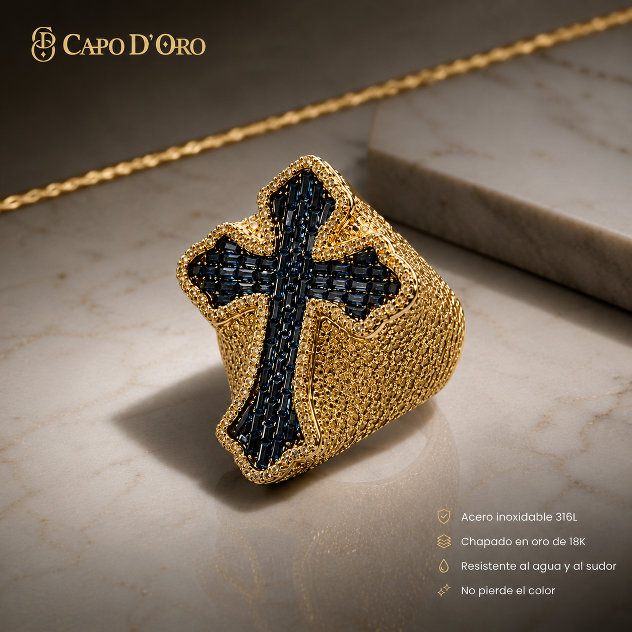 Ankh Celestial BLUE - ANILLO GOLD