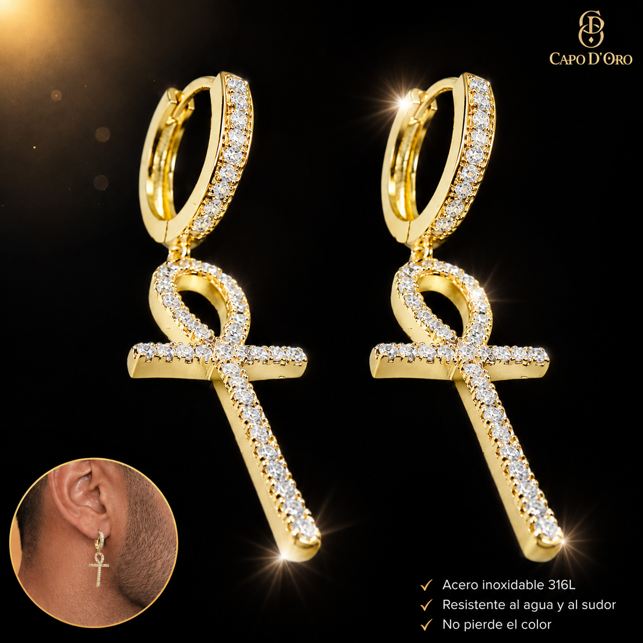 Ankh Lux - PENDIENTES GOLD
