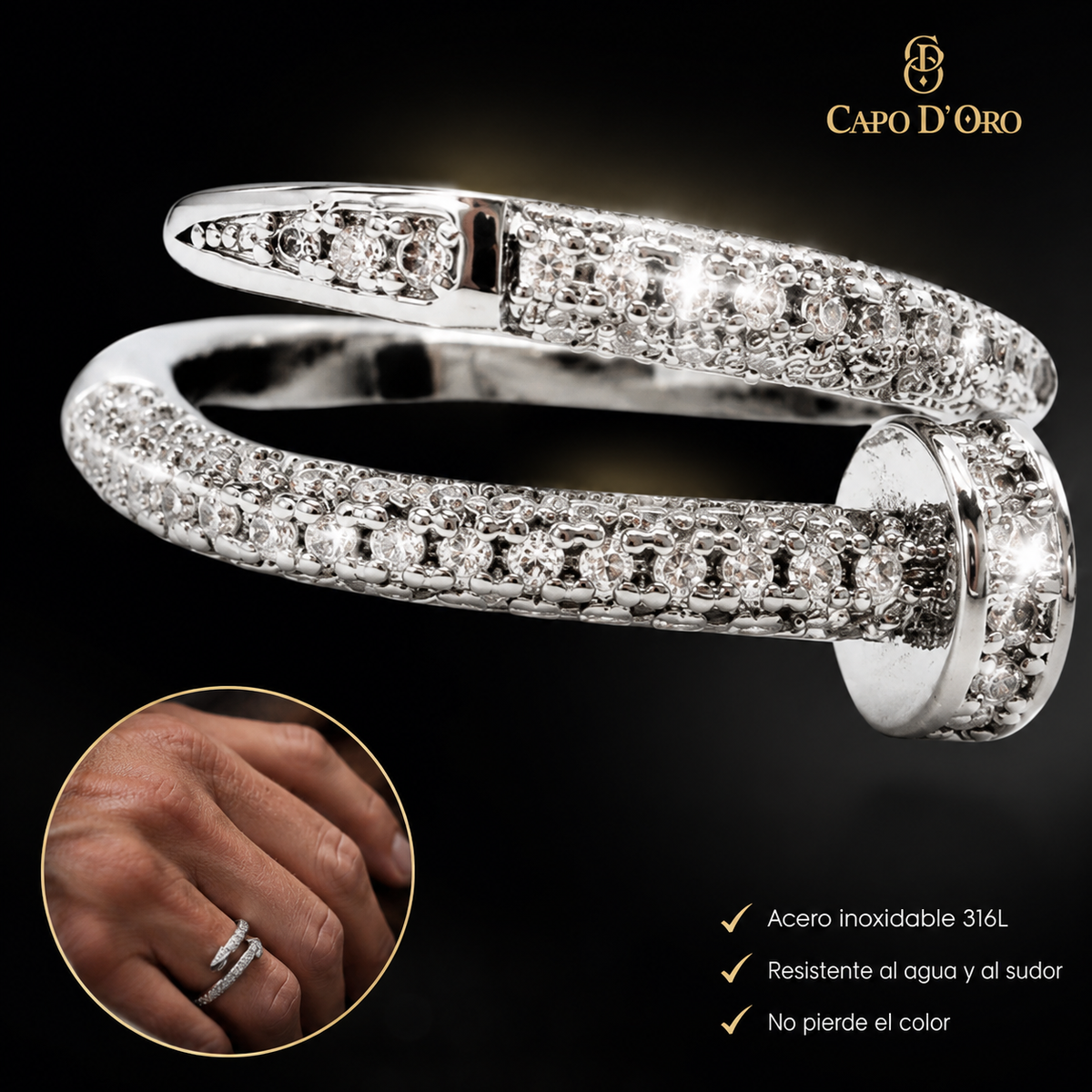 Milano Spike - ANILLO SILVER
