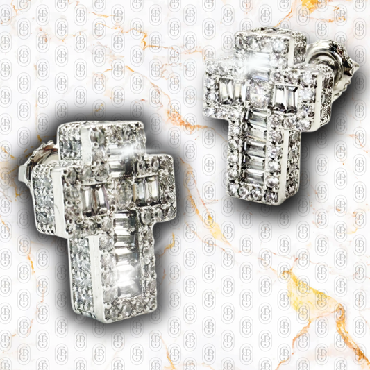 Eternal Cross White - PENDIENTES SILVER