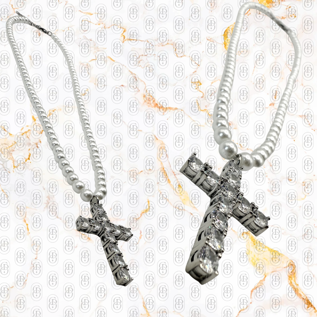Pearl Cross - CADENA SILVER