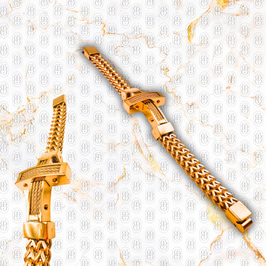 Croce Montana - Brazalete Sólido Chapado en Oro 18k