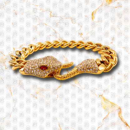 Veneno - Brazalete solido Chapado en oro 18k