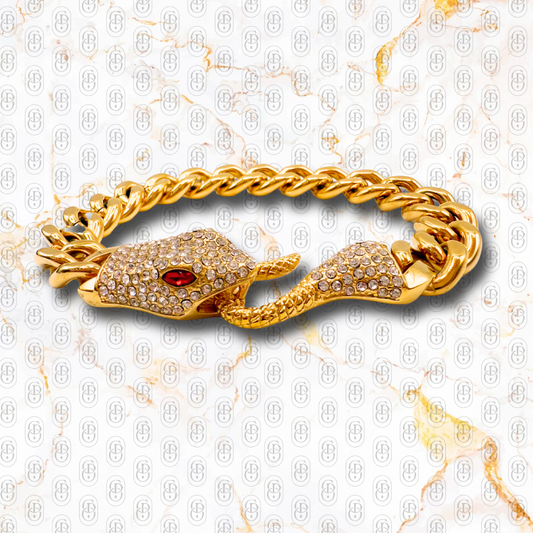 Veneno - Brazalete solido Chapado en oro 18k
