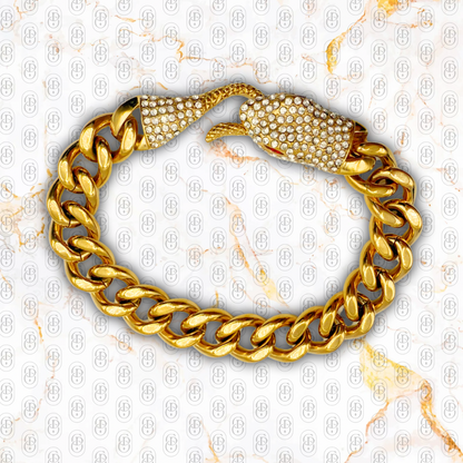 Veneno - Brazalete solido Chapado en oro 18k