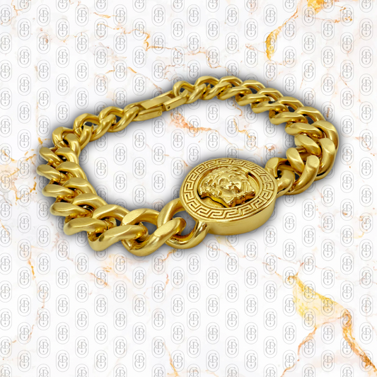 Medusa - Brazalete Sólido Chapado en Oro 18k