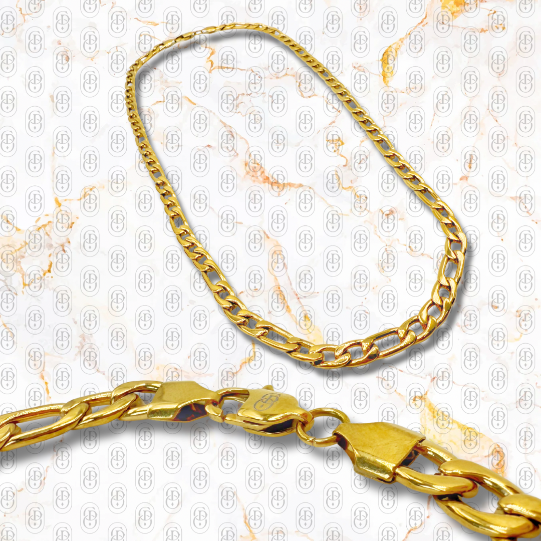 Fígaro Royale 6mm - Cadena Chapada en Oro 18K