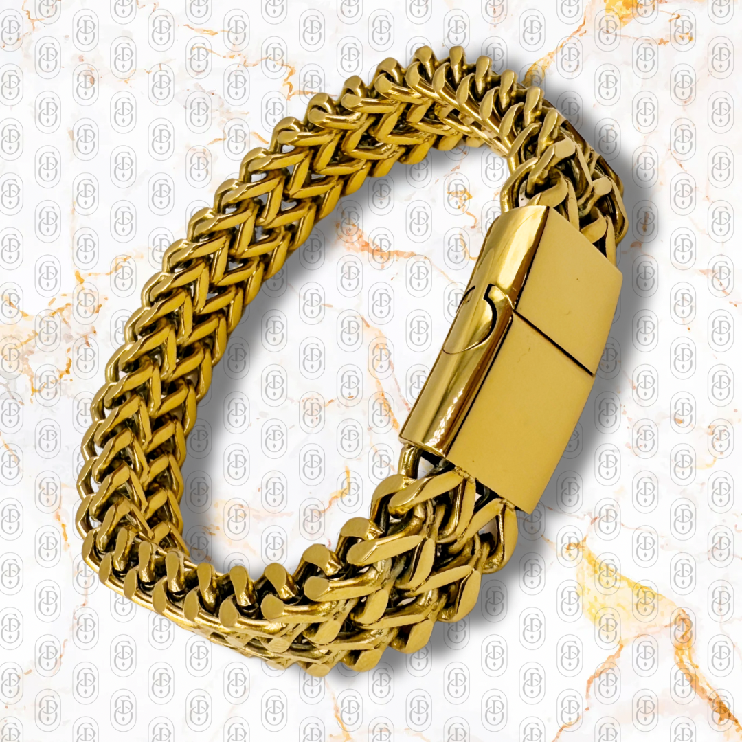 Capo Maglia - Brazalete Sólido Chapado en Oro 18k