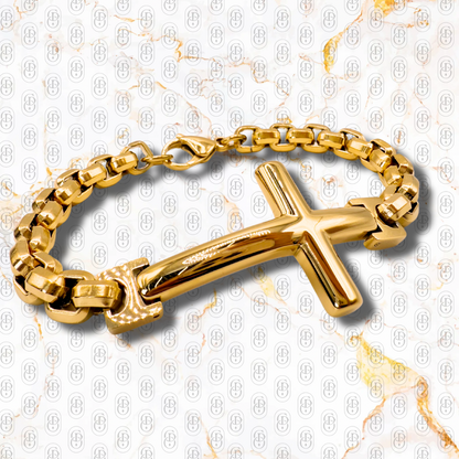 La Fe - Brazalete Sólido Chapado en Oro 18k