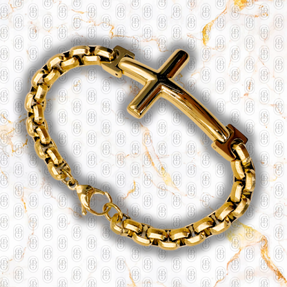 La Fe - Brazalete Sólido Chapado en Oro 18k