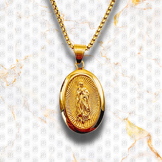Virgen del Capo - Colgante solido Chapado en Oro 18k
