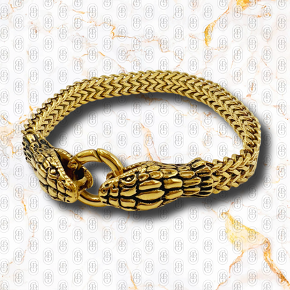 Golden Fang - Brazalete Sólido Chapado en Oro 18k