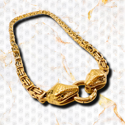 Víbora Imperial - Cadena Solida Chapada en Oro 18k