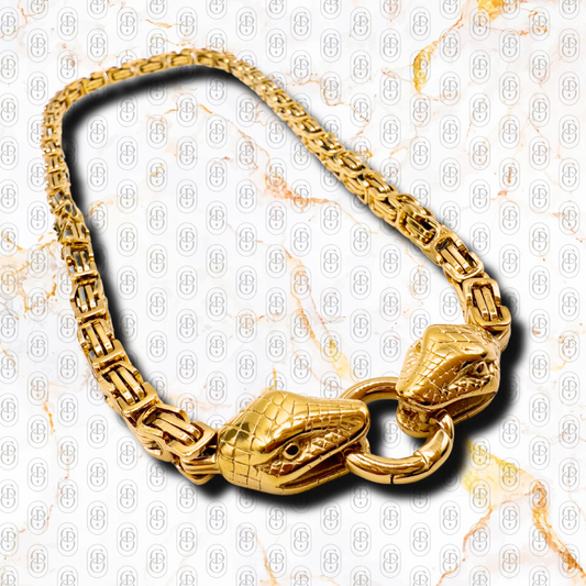 Víbora Imperial - Cadena Solida Chapada en Oro 18k