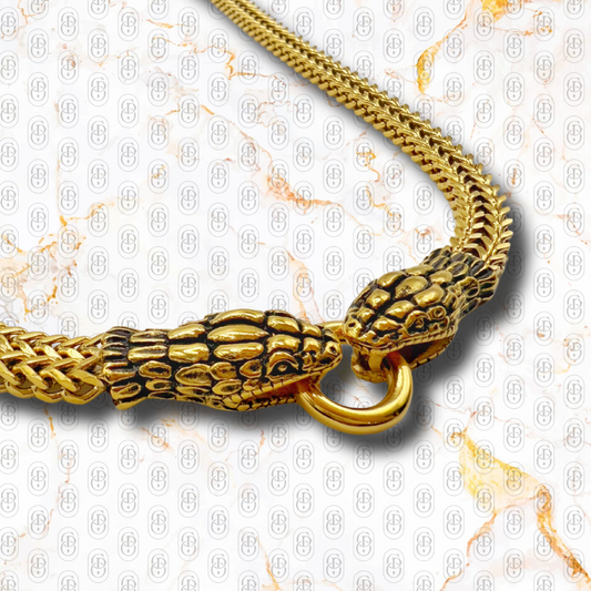 Golden Fang - Cadena Solida Chapada en Oro 18k