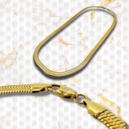 Snake Lux Chain 6mm - Cadena Sólida Chapada en Oro 18K