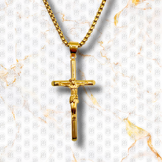 Crufijo del Capo - Colgante Solido Chapado en Oro 18k