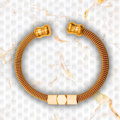 Cobra Milano - Brazalete Sólido Chapado en Oro 18k