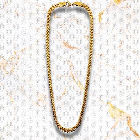 Franco Luxe Chain 5mm - Cadena Sólida Chapada en Oro 18K