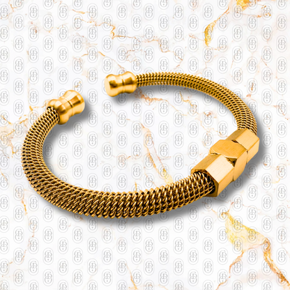 Cobra Milano - Brazalete Sólido Chapado en Oro 18k