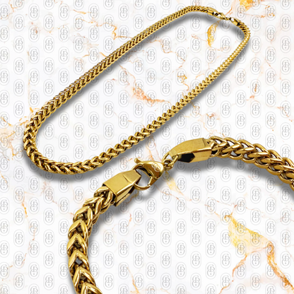 Franco Luxe Chain 5mm - Cadena Sólida Chapada en Oro 18K
