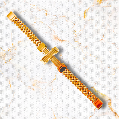 Croce Montana - Brazalete Sólido Chapado en Oro 18k