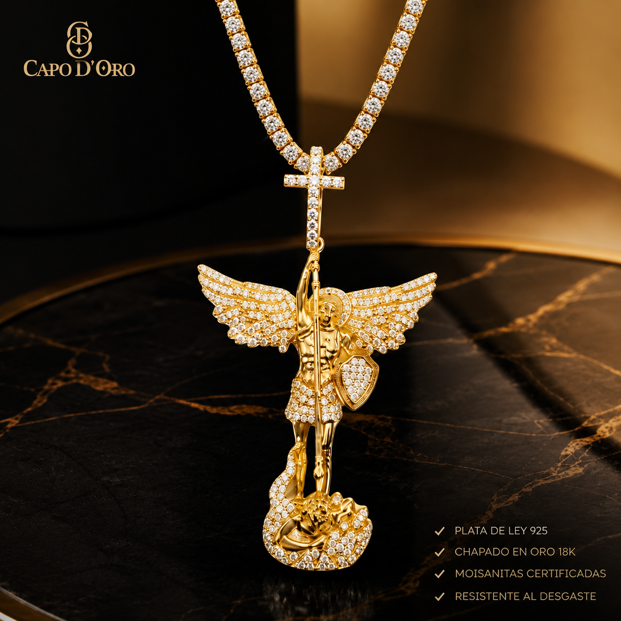 Arcángel Imperium - COLGANTE GOLD (Plata de Ley 925/ Moisanitas)