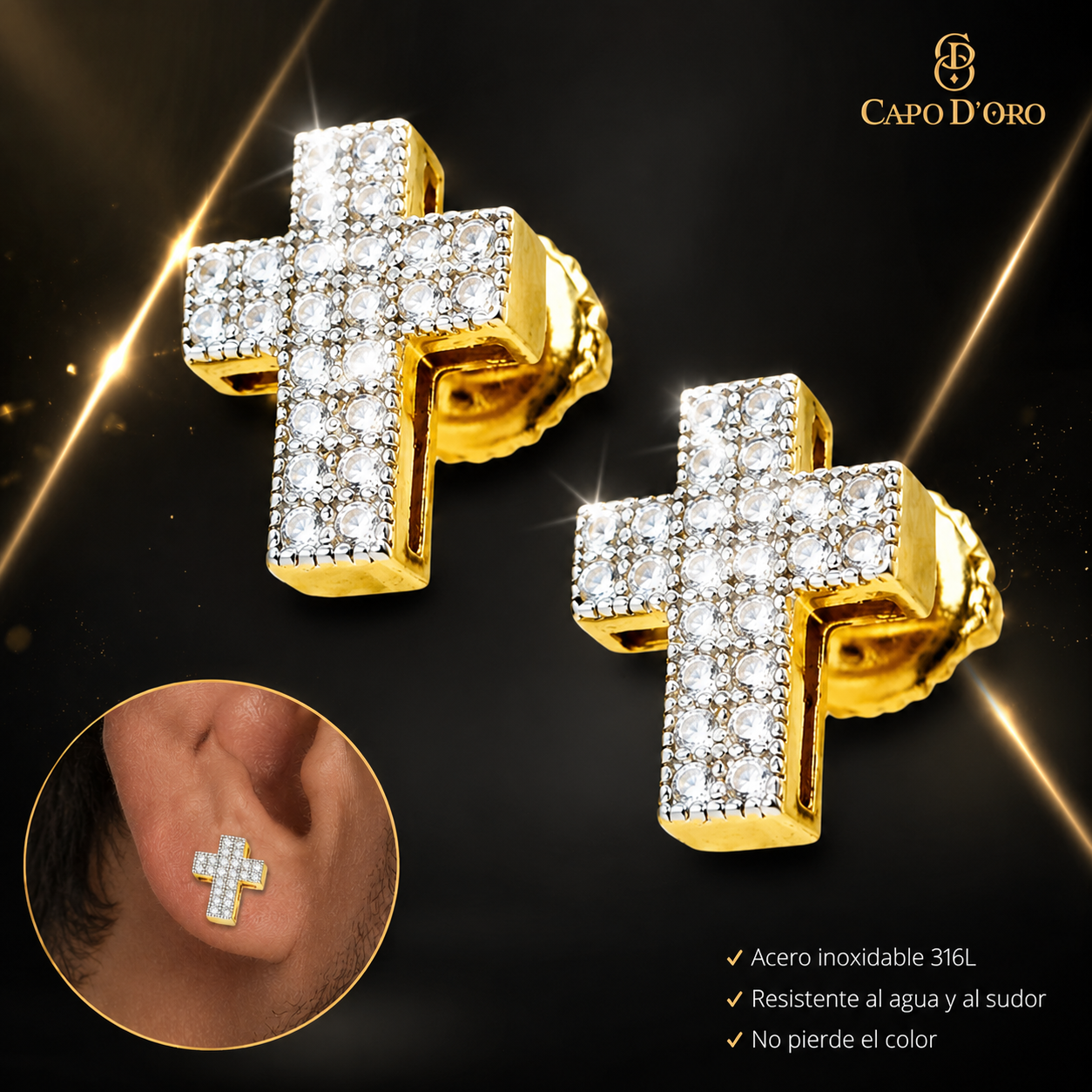 Croix Élite - PENDIENTES GOLD