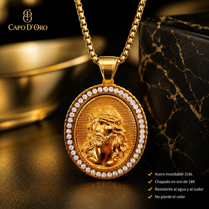 Redentore - Colgante Sólido Chapado en Oro 18k