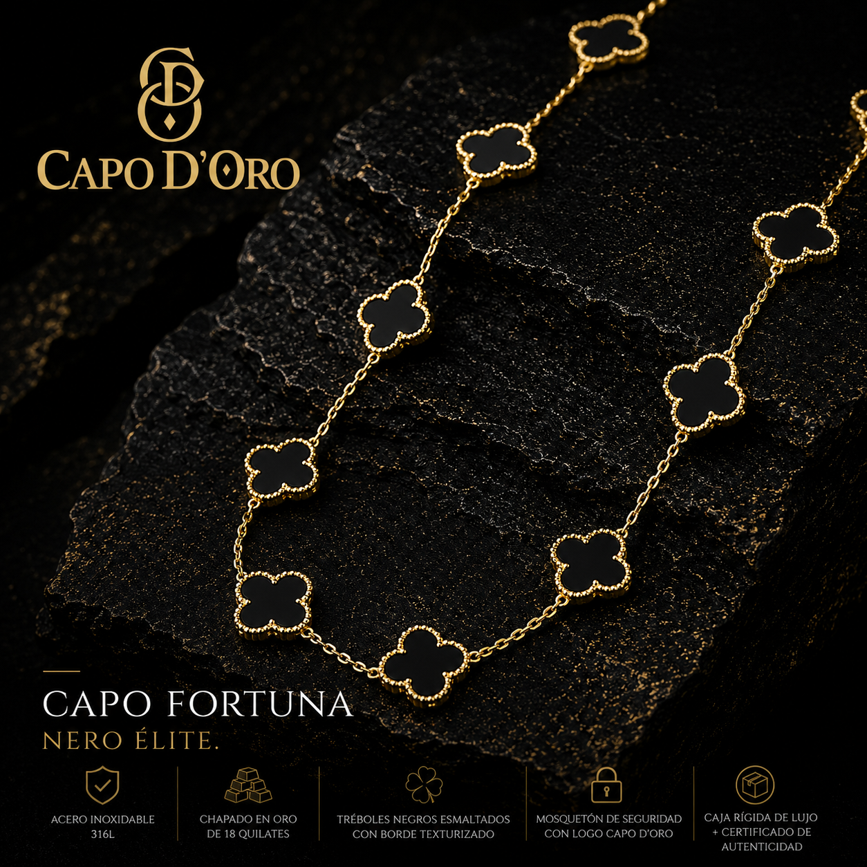 Capo Fortuna (Nero Élite) - CADENA GOLD