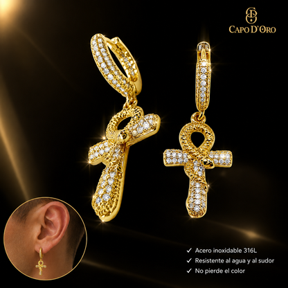 Capo Viper Ankh - PENDIENTES GOLD