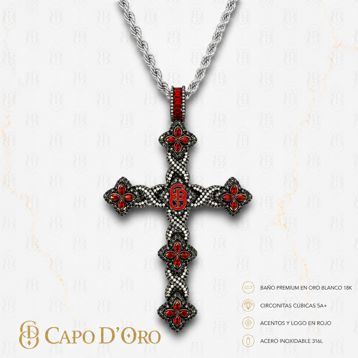 Croce Benedetta Black Cherry - COLGANTE