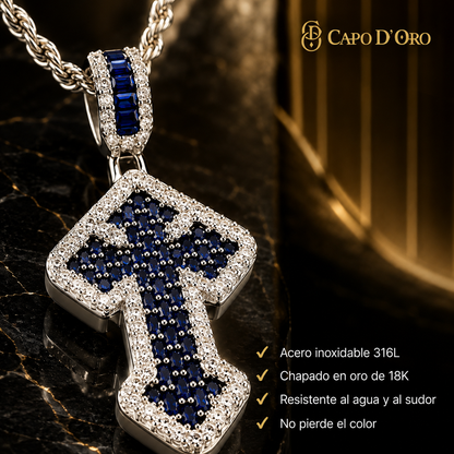 Croce Imperiale Blue - COLGANTE SILVER