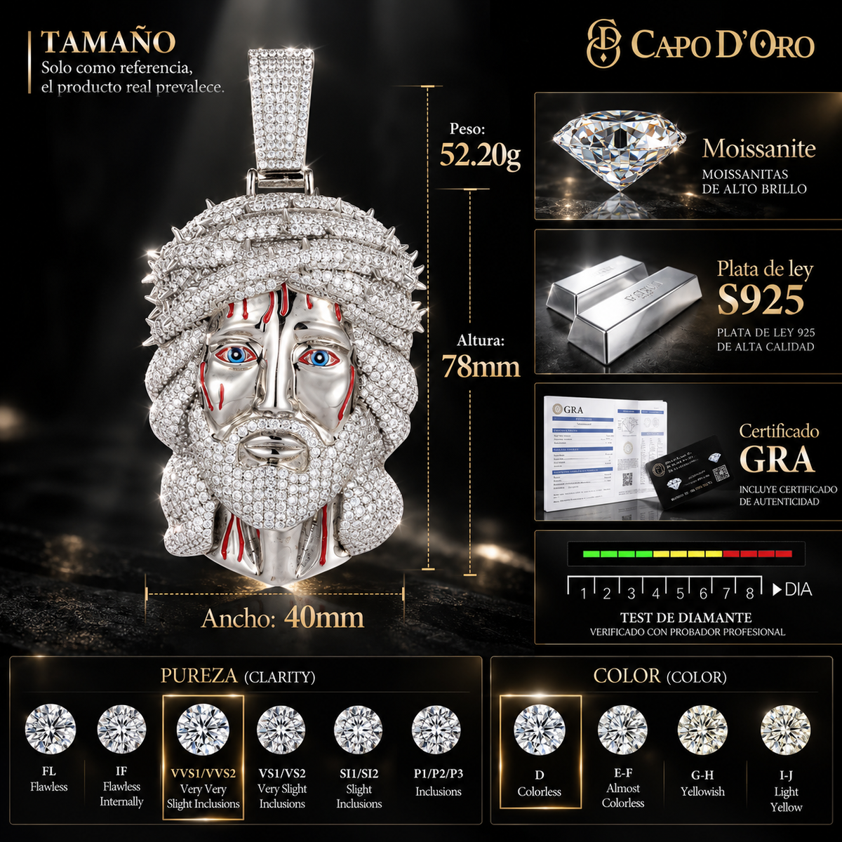 Cristo Redentore Supreme — COLGANTE (Fabricación bajo pedido)