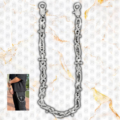 Spike Cross - PANTS CHAIN SILVER
