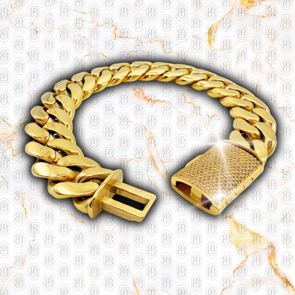 Cuban Premium Gold - BRAZALETE GOLD 14mm