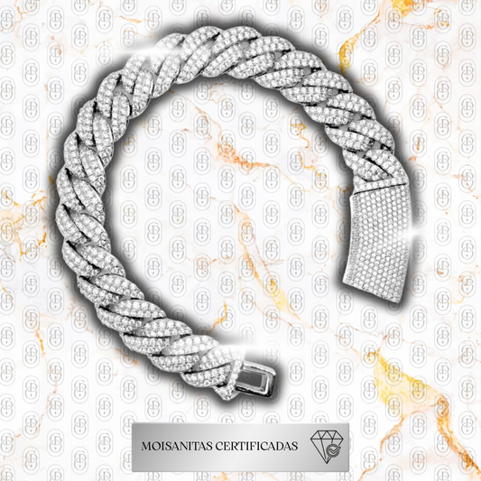 Cuban Royale - BRAZALETE (Plata ley 925/ Moisanitas) 13MM