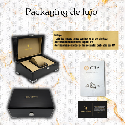 Reloj Diamanto Gold Automatic - (Moisanitas Certificadas)