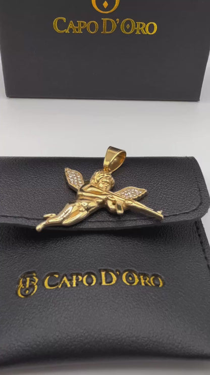 Scar Angel - Colgante Solido Chapado en Oro 18k