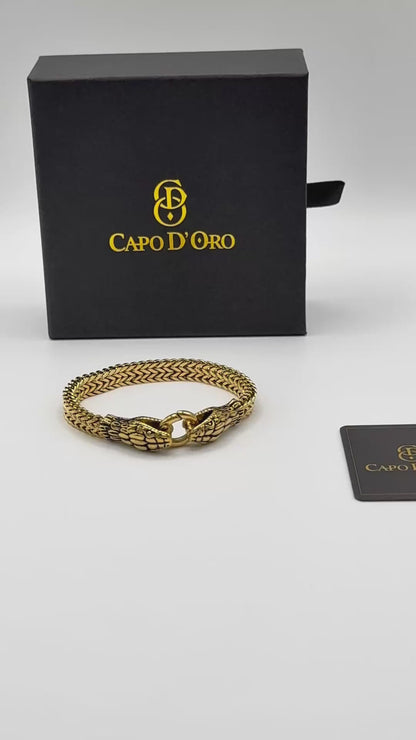 Golden Fang - Brazalete Sólido Chapado en Oro 18k