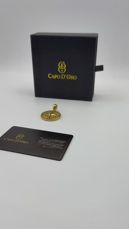 Brújula Imperiale - Colgante Solido Chapado en Oro 18K