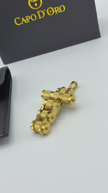 Divine Gear - Colgante Solido Chapado en Oro 18K
